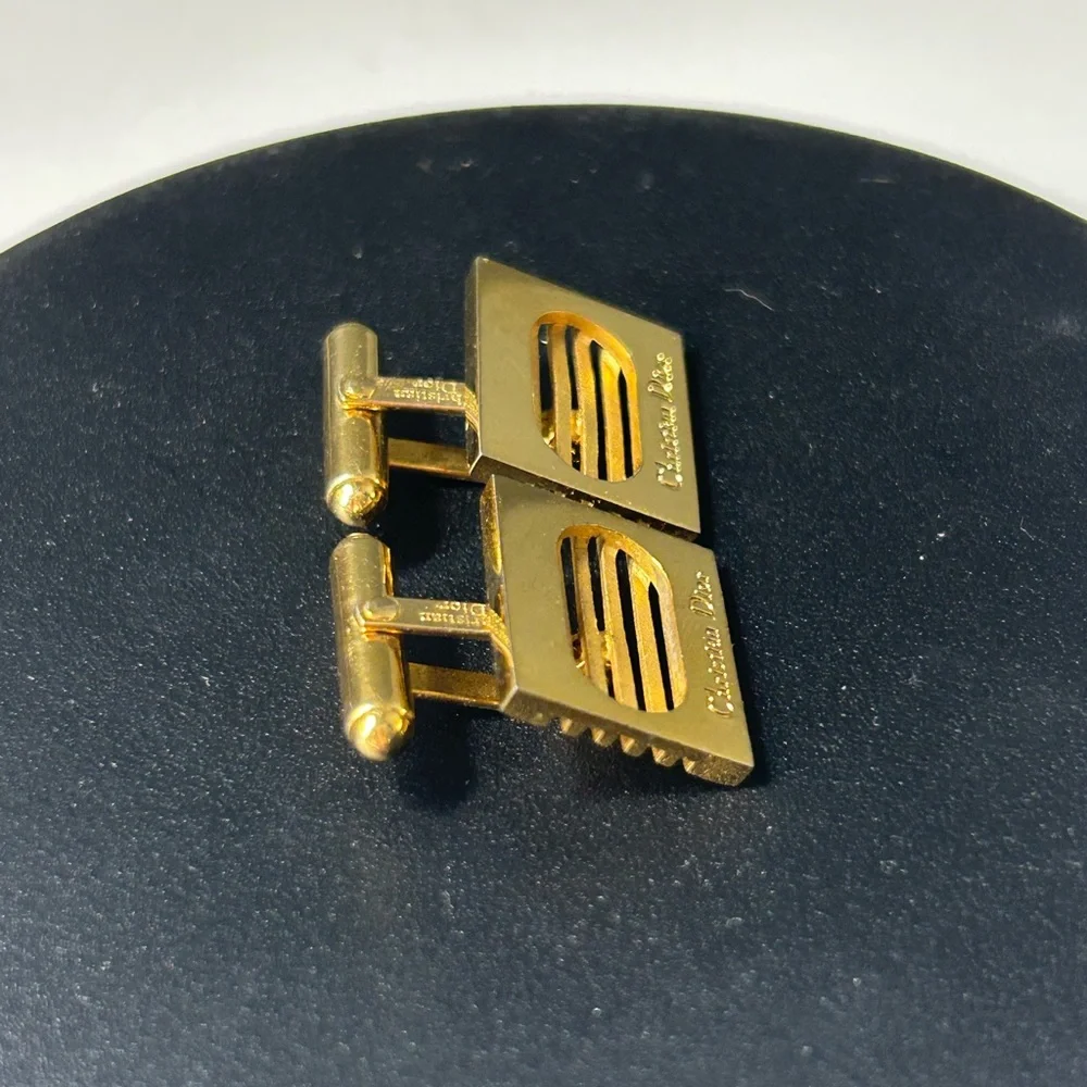 Vintage Christian Dior Gold Tone Cufflinks Set